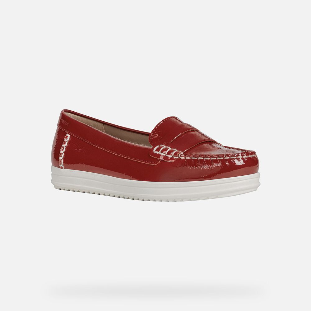 Geox Loafers Red Genova - Geox Womens Shoes - ONADJL962